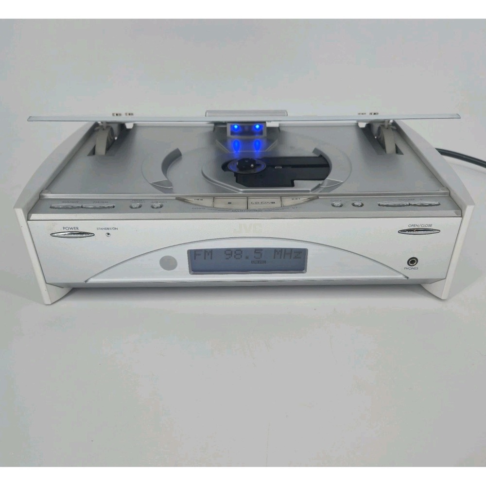 JVC FS-SD5 Compact Component CD Player AM/FM Receiver Silver Tested No Speakers